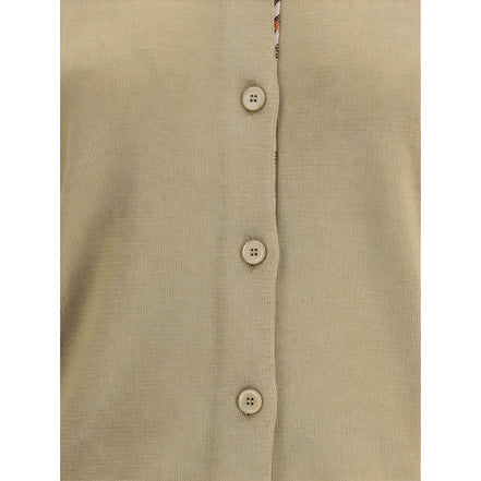 Cardigan din lână maro Burberry