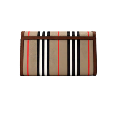 Geantă crossbody portofel Burberry Hannah Icon Stripe Archive Tan E-Canvas piele
