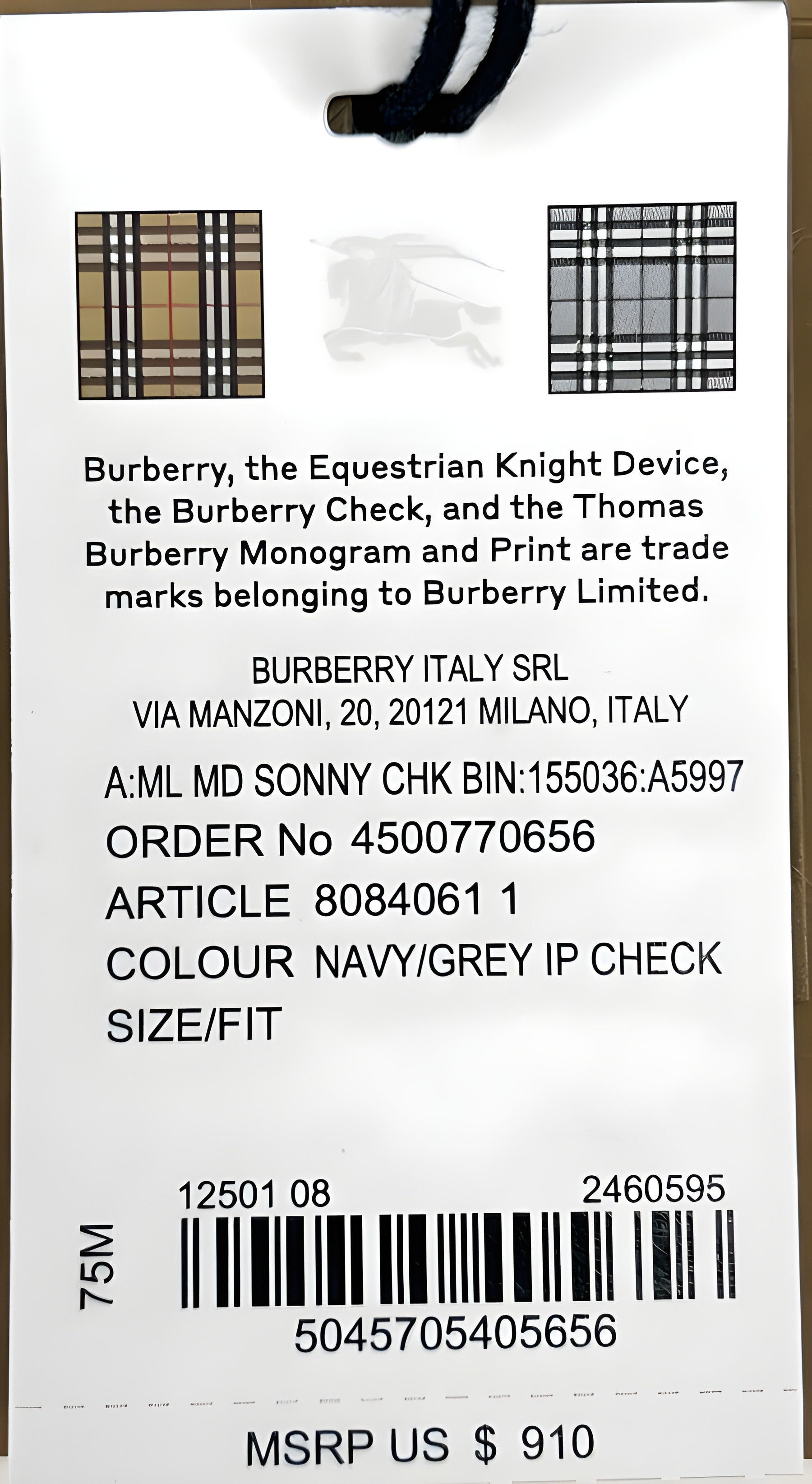 Geantă de curea Burberry Medium Check Sonny Fanny