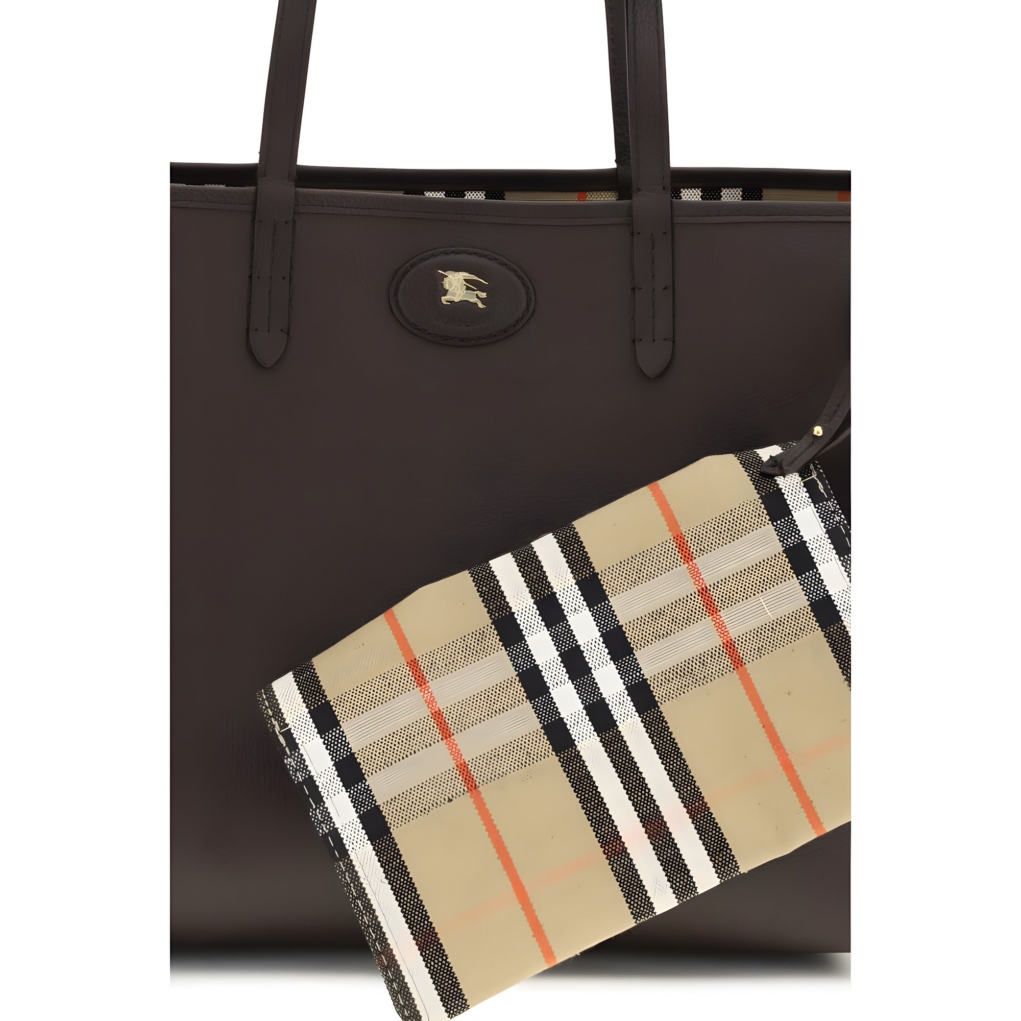 Geantă de umăr Burberry din piele de vițel multicoloră