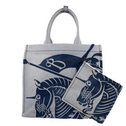 Geantă tote Burberry Navy EKD din pânză cu borsetă pentru monede