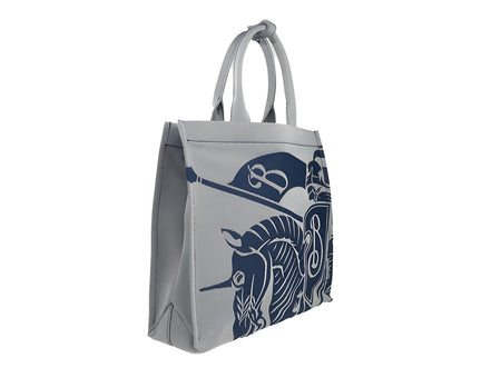 Geantă tote Burberry Navy EKD din pânză cu borsetă pentru monede