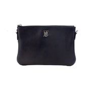 Burberry Peyton Monogram Black Leather Pouch Crossbody Bag