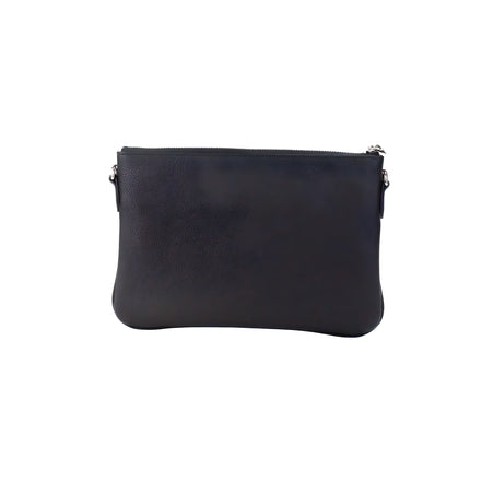Burberry Peyton Monogram Black Leather Pouch Crossbody Bag