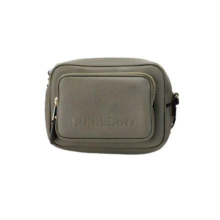 Geantă Crossbody Cameră Foto Burberry Small din Piele Granulată Verde Dark Fern