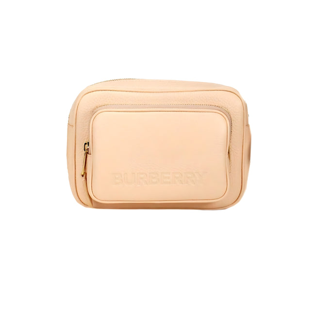 Burberry Small Peach Pink Grainy Leather Camera Crossbody Bag