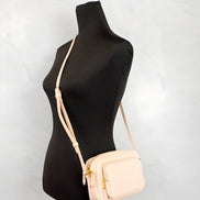 Burberry Small Peach Pink Grainy Leather Camera Crossbody Bag