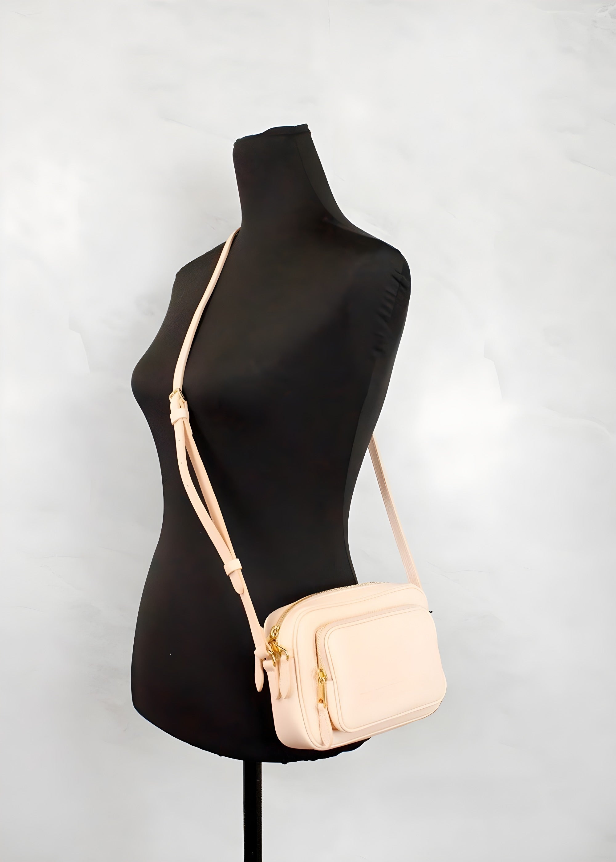 Burberry Small Peach Pink Grainy Leather Camera Crossbody Bag