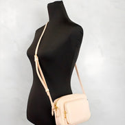 Geantă Crossbody Burberry Small Peach Pink Grainy Leather Camera