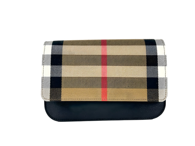 Geantă Burberry Madison mică, din piele, tip crossbody, cu carouri