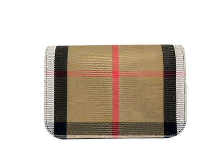 Geantă Burberry Madison mică, din piele, tip crossbody, cu carouri