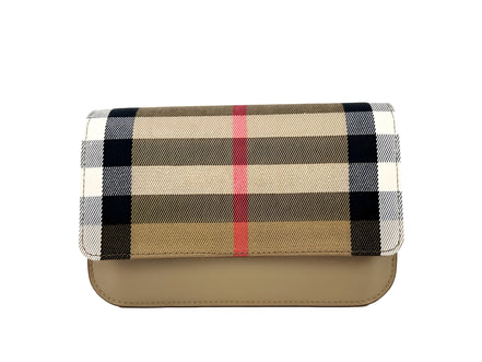 Burberry Small Leather Madison Crossbody Check Bag