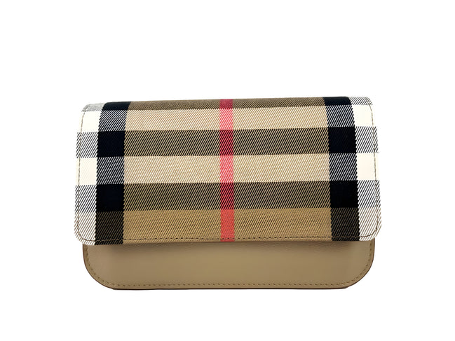 Burberry Small Leather Madison Crossbody Check Bag