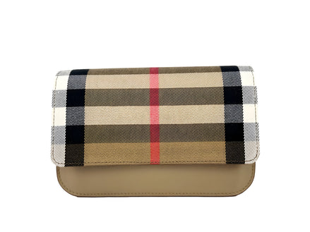 Geantă Crossbody Burberry Madison Check mică, din piele