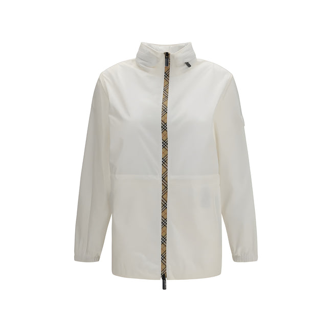 Jachetă Burberry albă din poliamidă