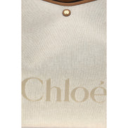 Geantă de umăr Chloé bej din bumbac