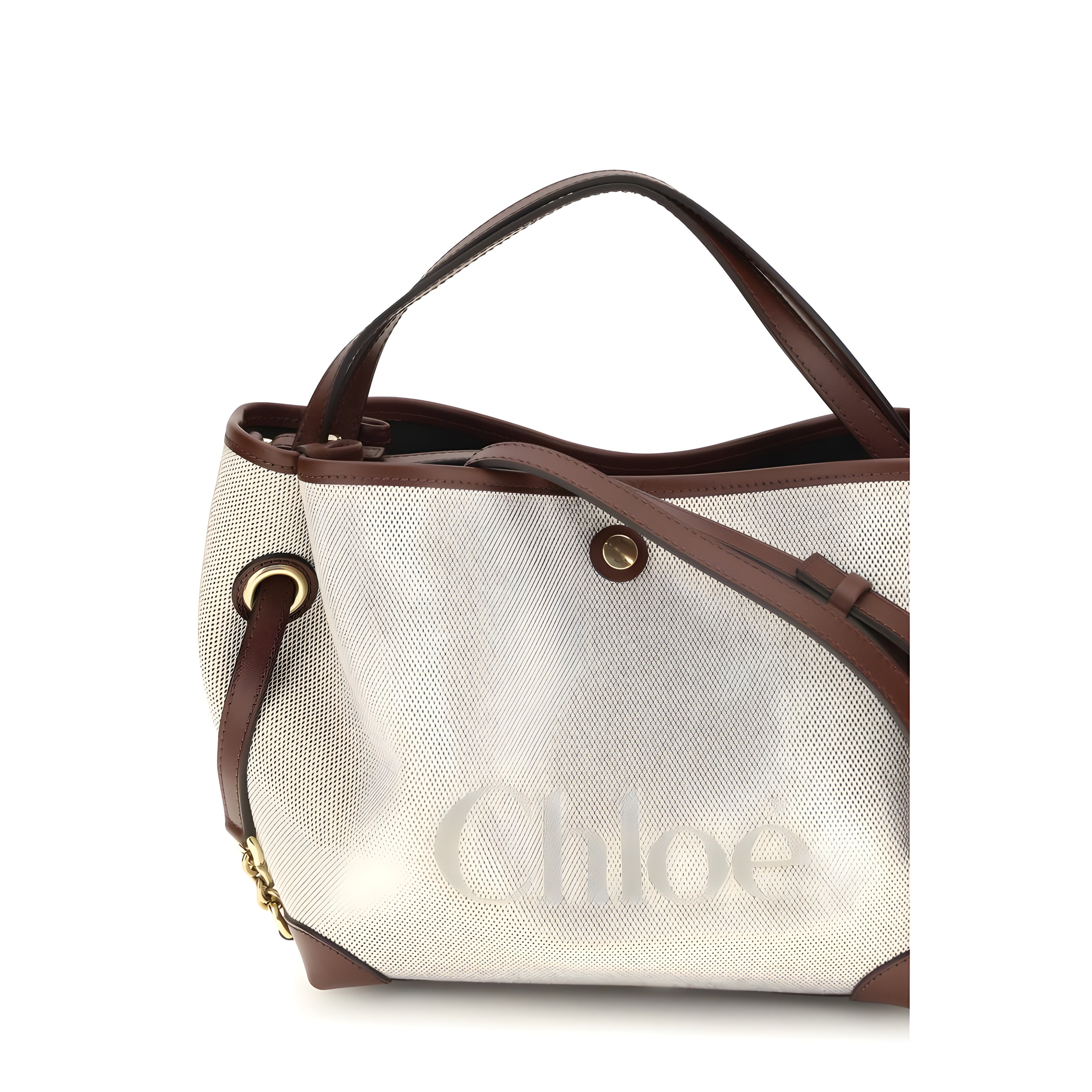 Geantă de mână Chloé din material textil bej