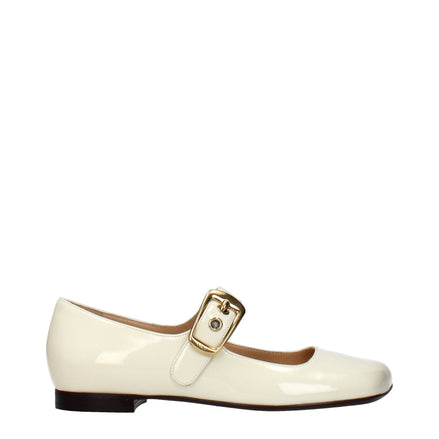 Balere Chloé din piele bej