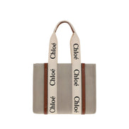 Chloé Beige Linen Handbag