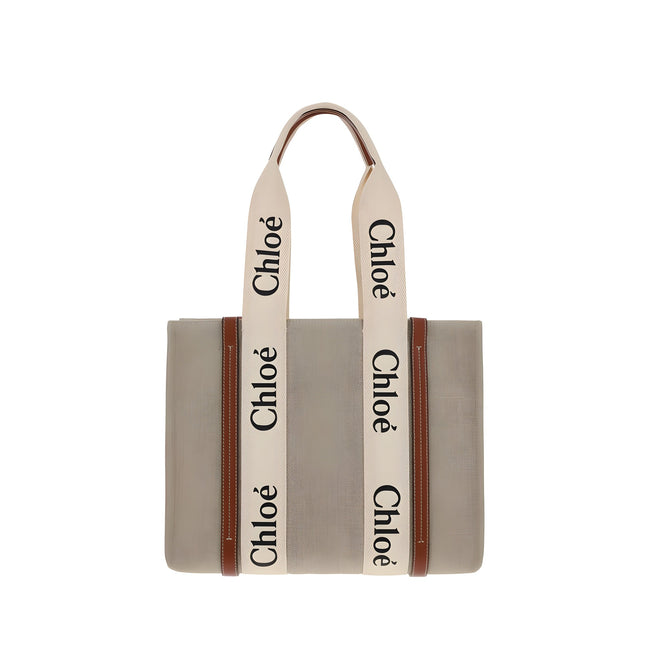 Chloé Beige Linen Handbag