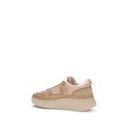 Chloé Beige Nylon Athletic Sneakers