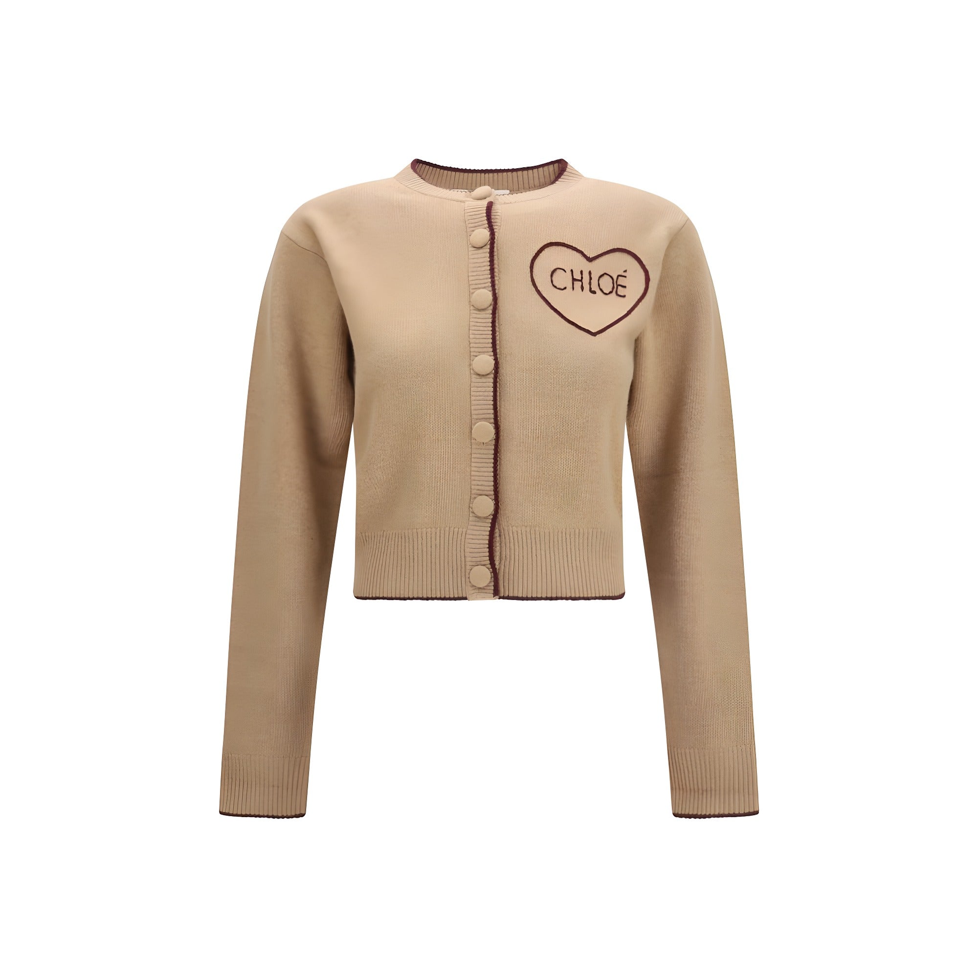 Cardigan Chloé bej din lână