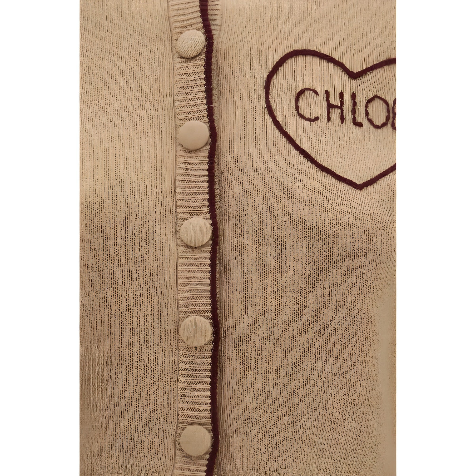 Cardigan Chloé bej din lână
