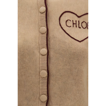 Cardigan Chloé bej din lână