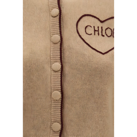 Cardigan Chloé bej din lână