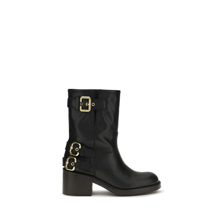 Chloé Black Leather Ankle Boots