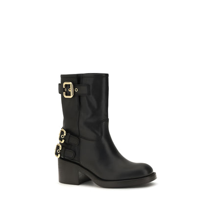 Chloé Black Leather Ankle Boots