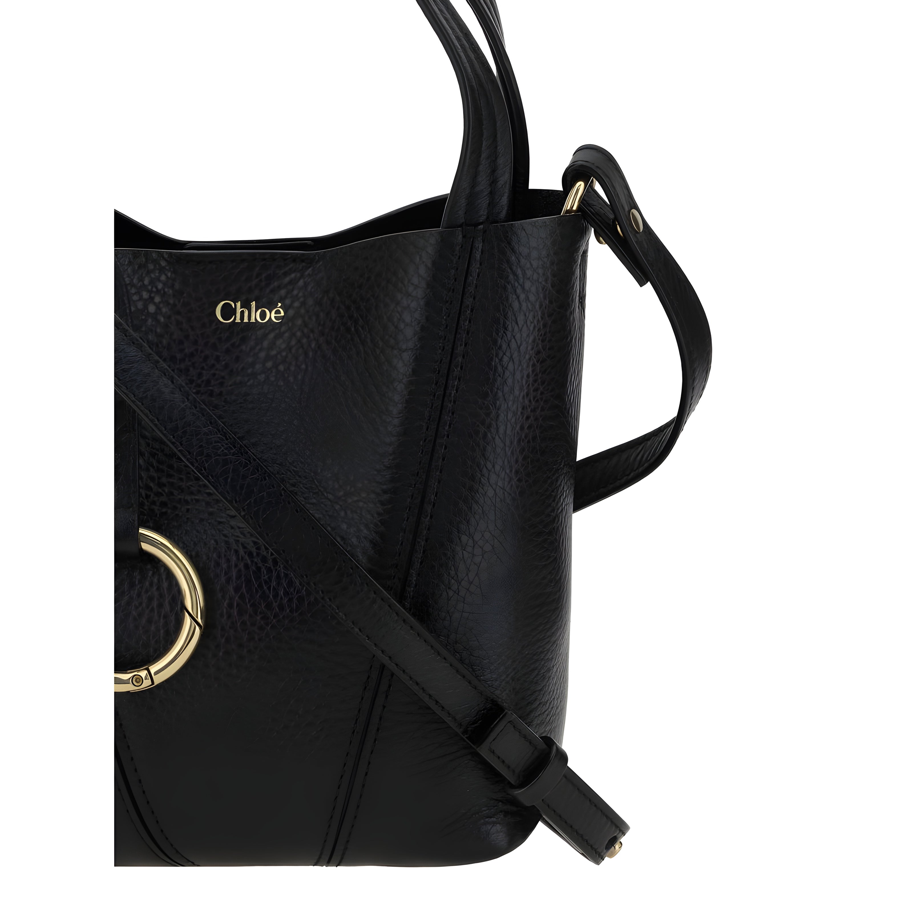 Geantă de umăr mini Chloé Black Spin