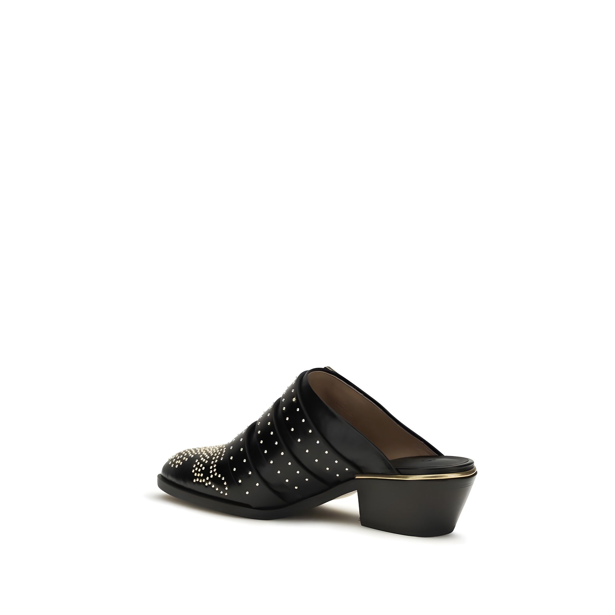 Papuci Chloé din piele de vițel neagră