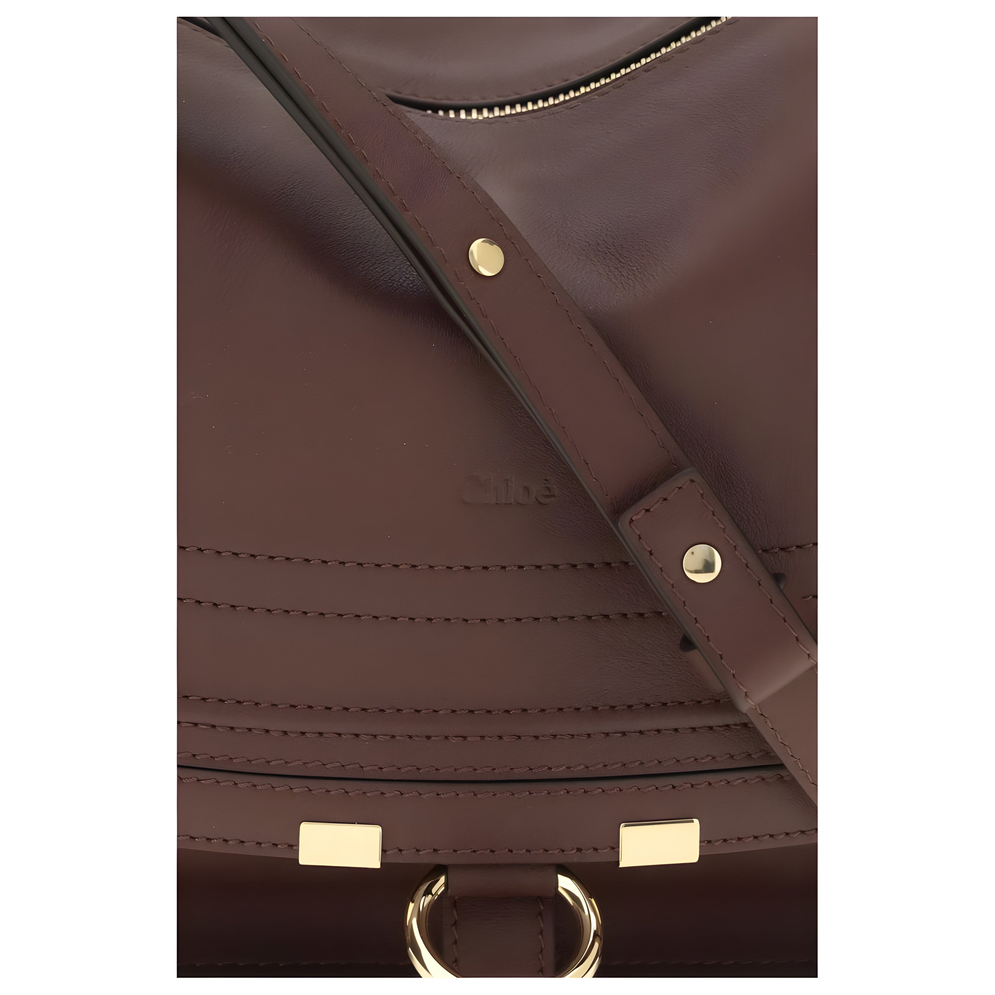 Geantă de umăr mică Chloé Bordeaux Marcie