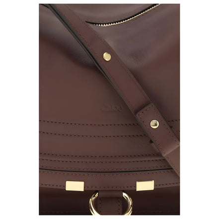 Geantă de umăr mică Chloé Bordeaux Marcie