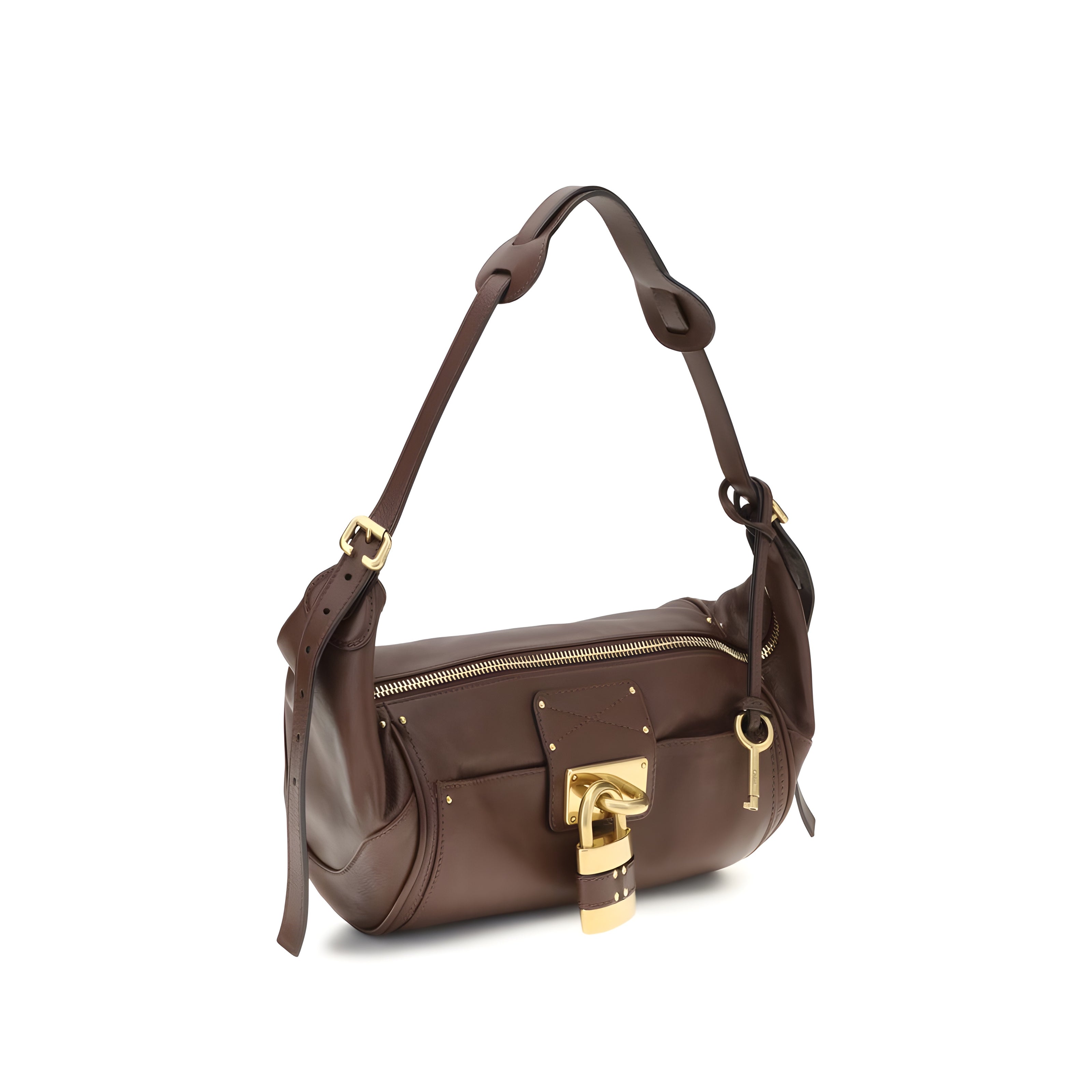 Geantă de umăr mică Chloé Brown Paddington