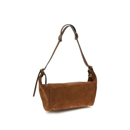 Geantă de umăr Chloé din piele de vițel, maro