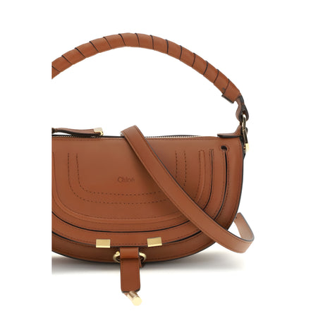 Geantă de umăr Chloé din piele de vițel maro