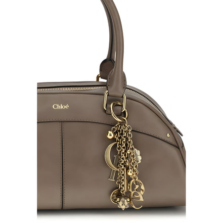 Geantă de mână Chloé din piele de vițel gri