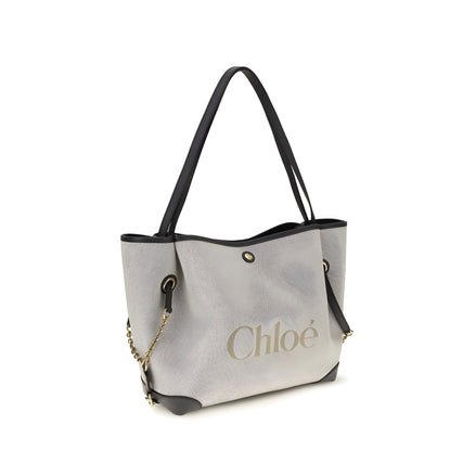 Geantă de umăr Chloé Gray din bumbac