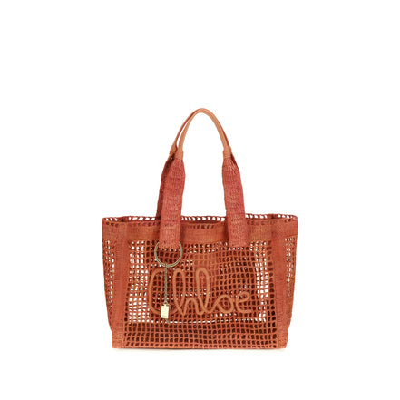 Geantă de umăr Chloé din rafie multicoloră