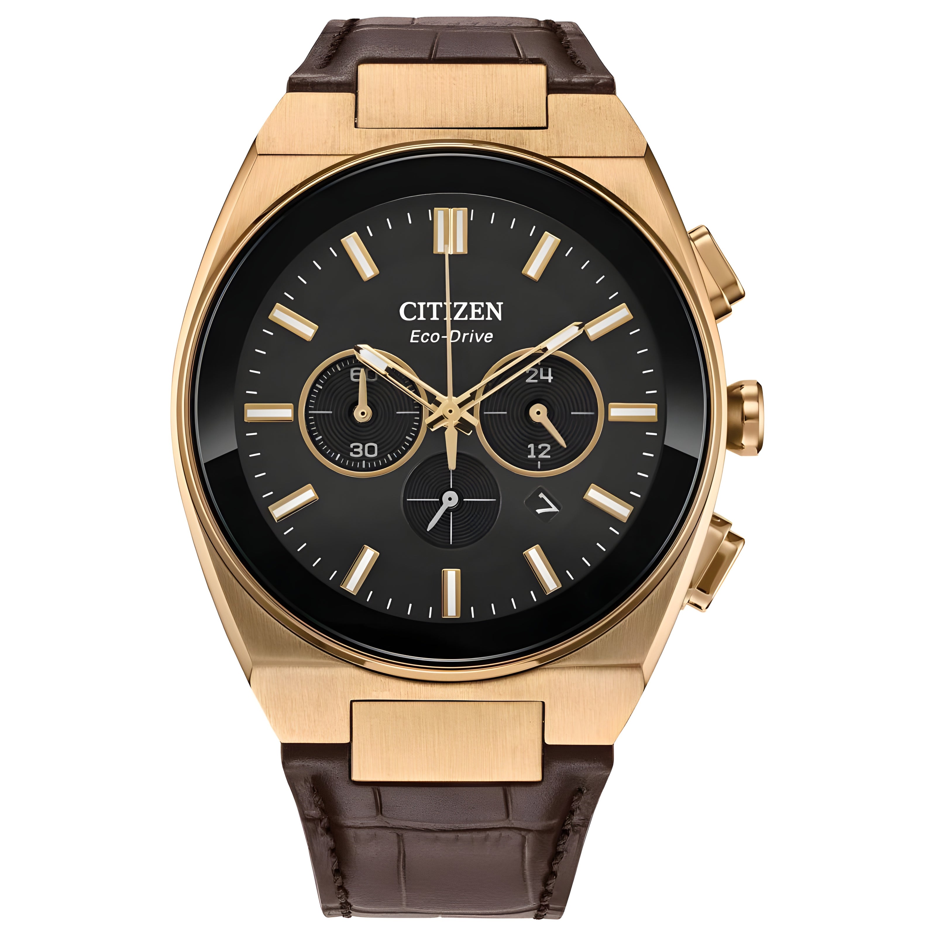 Ceas elegant Citizen Brown din piele