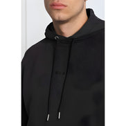 Hugo Boss Dark Blue Cotton Logo Details Hooded Sweatshirt