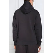 Hugo Boss Dark Blue Cotton Logo Details Hooded Sweatshirt
