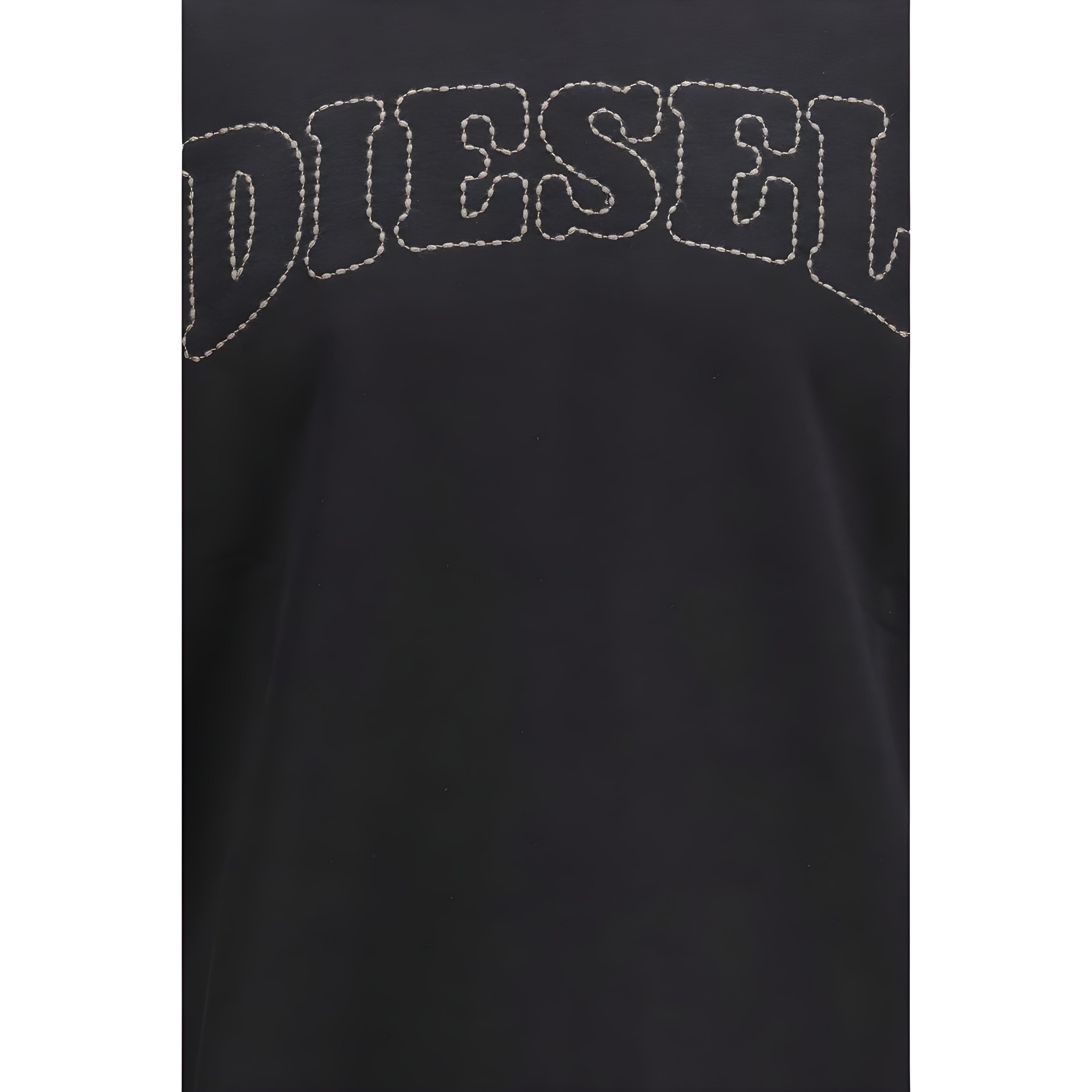 Bluză de molton neagră Diesel din bumbac