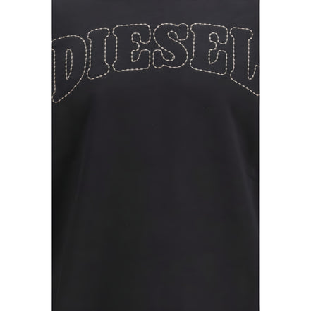 Bluză de molton neagră Diesel din bumbac
