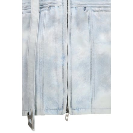 Diesel Blue Cotton Biker Jacket