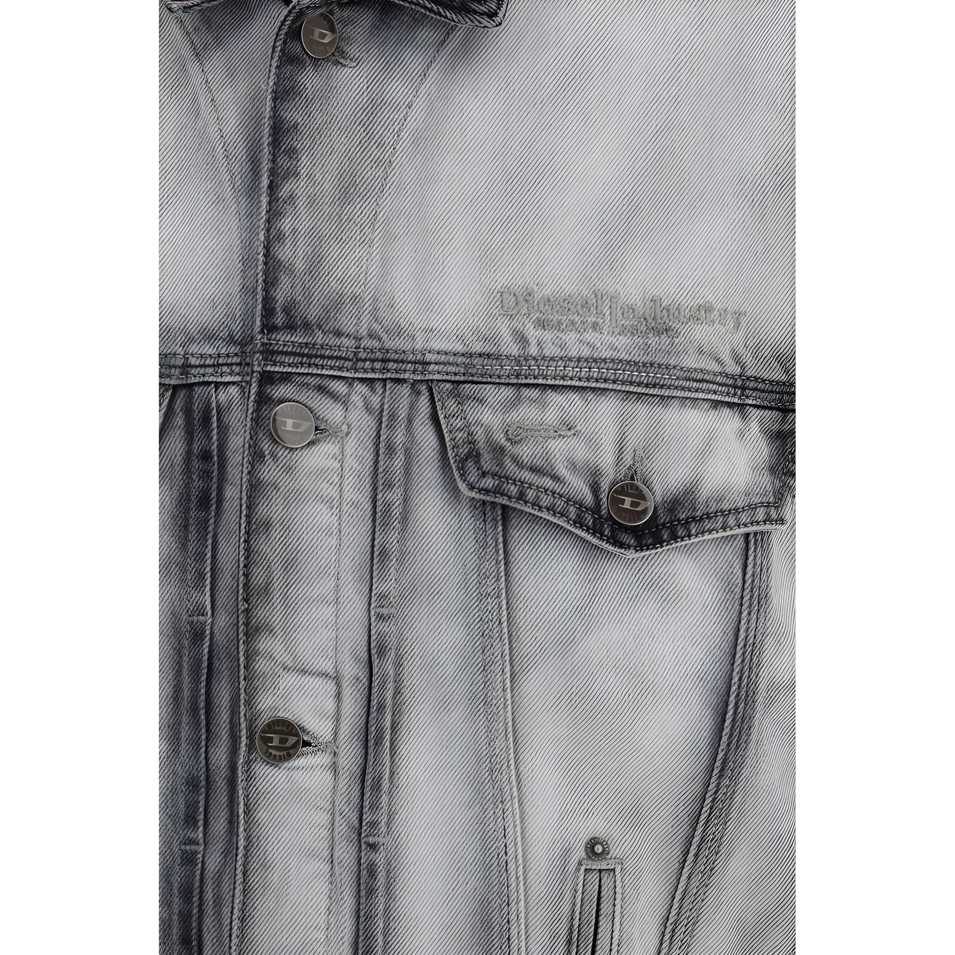 Diesel Gray Cotton Denim Jacket