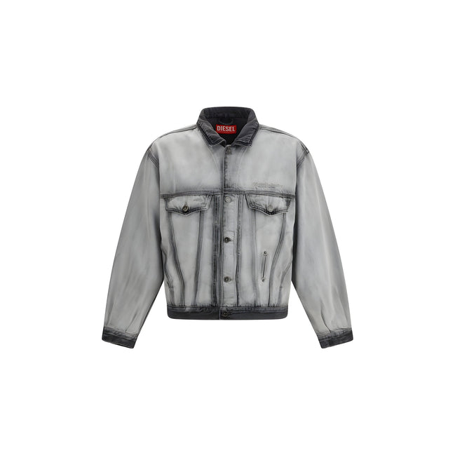 Diesel Gray Cotton Denim Jacket