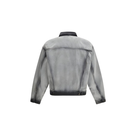 Jachetă din denim din bumbac gri diesel